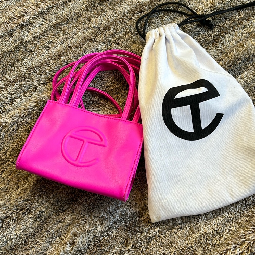 Telfar small magenta authentic
